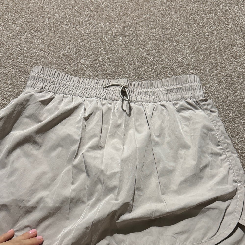 Light Gray Elastic Waist Shorts